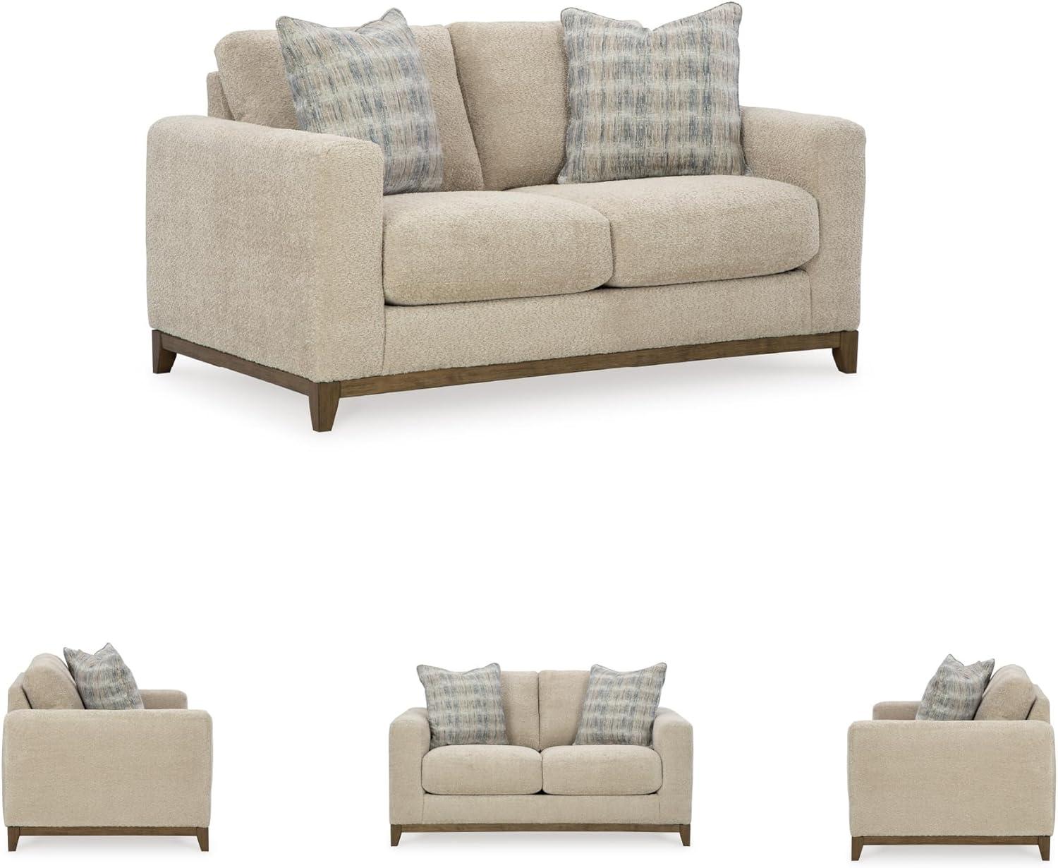 imageSignature Design by Ashley Parklynn Classic Loveseat for Living Room Beige