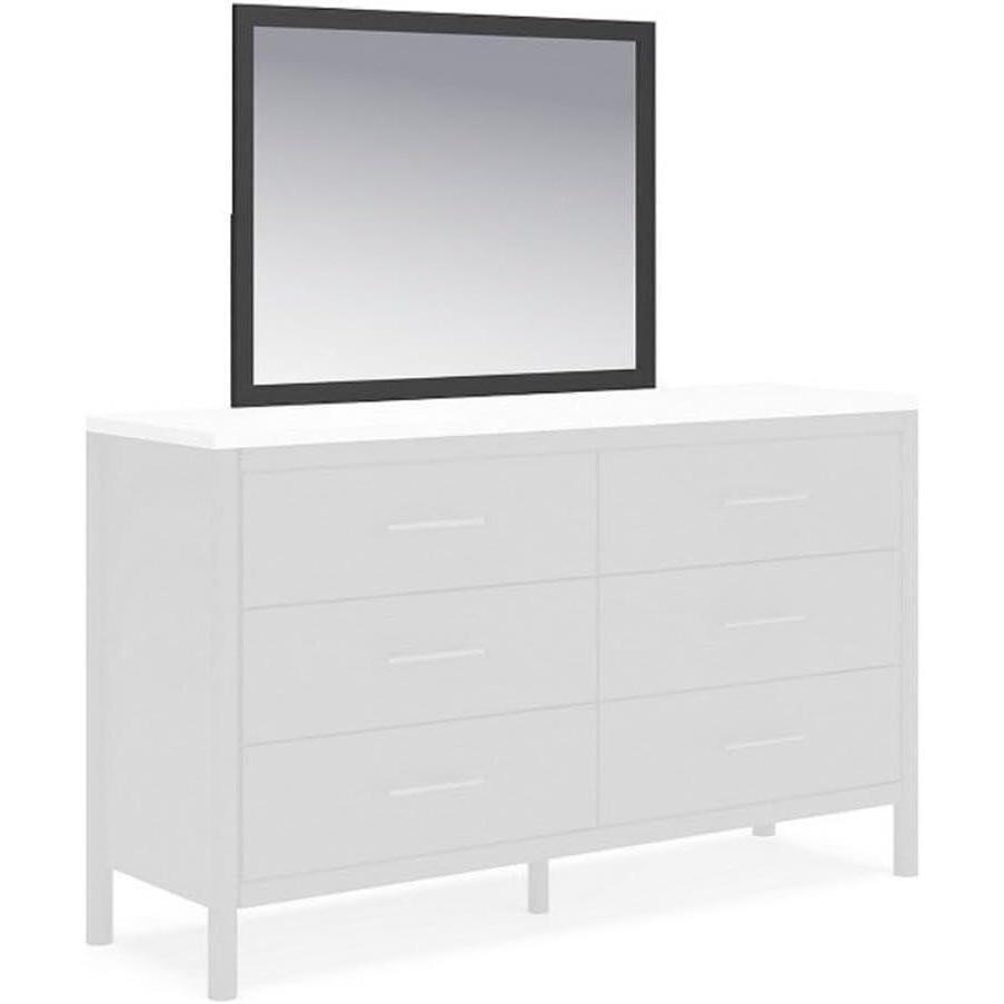 imageSignature Design by Ashley Cadmori Casual Framed Bedroom Mirror for Wall and Dresser Mount Light BrownBlack