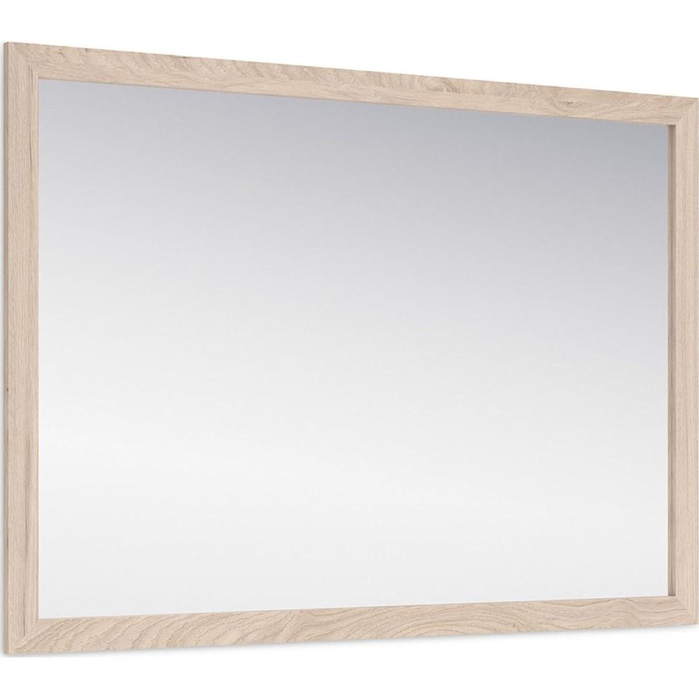 imageSignature Design by Ashley Cadmori Casual Framed Bedroom Mirror for Wall and Dresser Mount Light BrownTan