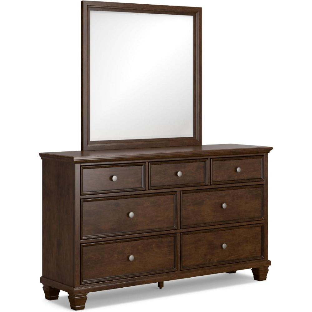 imageSignature Design by Ashley Danabrin Casual 7Drawer Dresser and Mirror with Safety Stop Dark BrownDark Brown