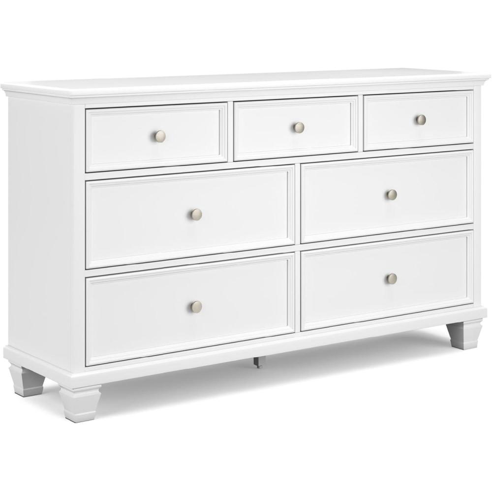 imageSignature Design by Ashley Danabrin Casual 7Drawer Dresser and Mirror with Safety Stop Dark BrownWhite