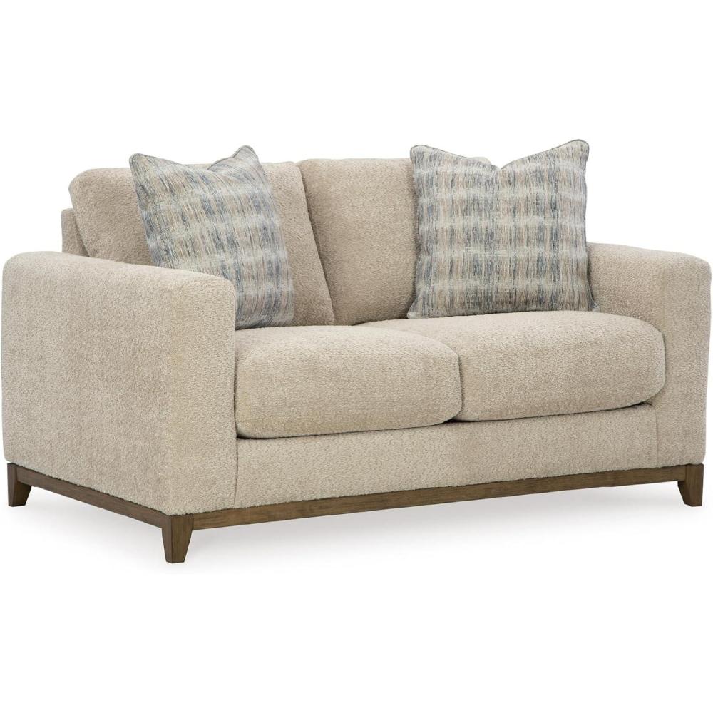 imageSignature Design by Ashley Parklynn Classic Loveseat for Living Room Beige