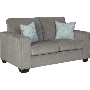 Signature Design by Ashley Altari Modern Loveseat with 2 Accent Pillows, Dark Gray(Grey)