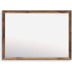 Signature Design by Ashley Cadmori Casual Framed Bedroom Mirror for Wall and Dresser Mount, Light Brown(Brown)