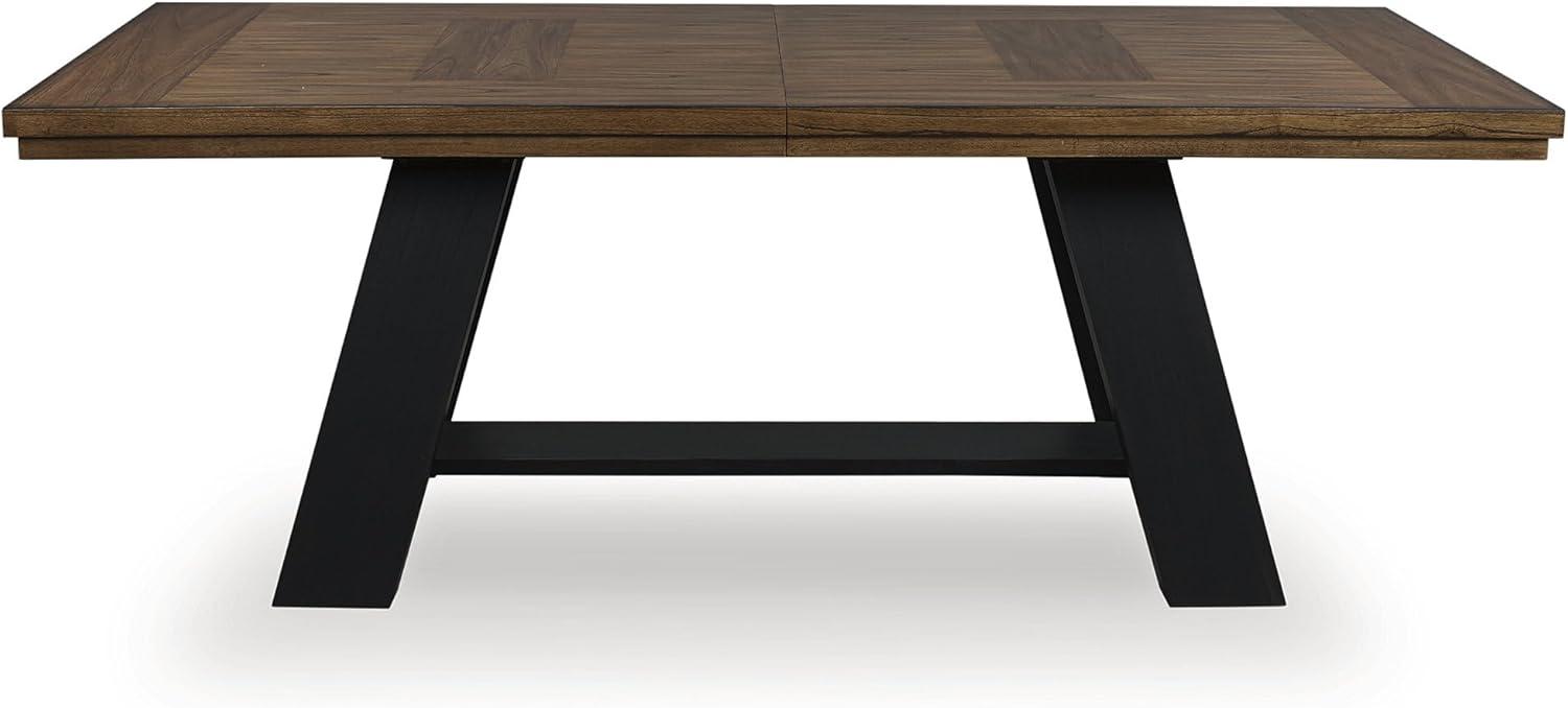 imageSignature Design by Ashley Chadworth Country Rustic Dining Extension Table with Removable Leaf Brown ampamp Black