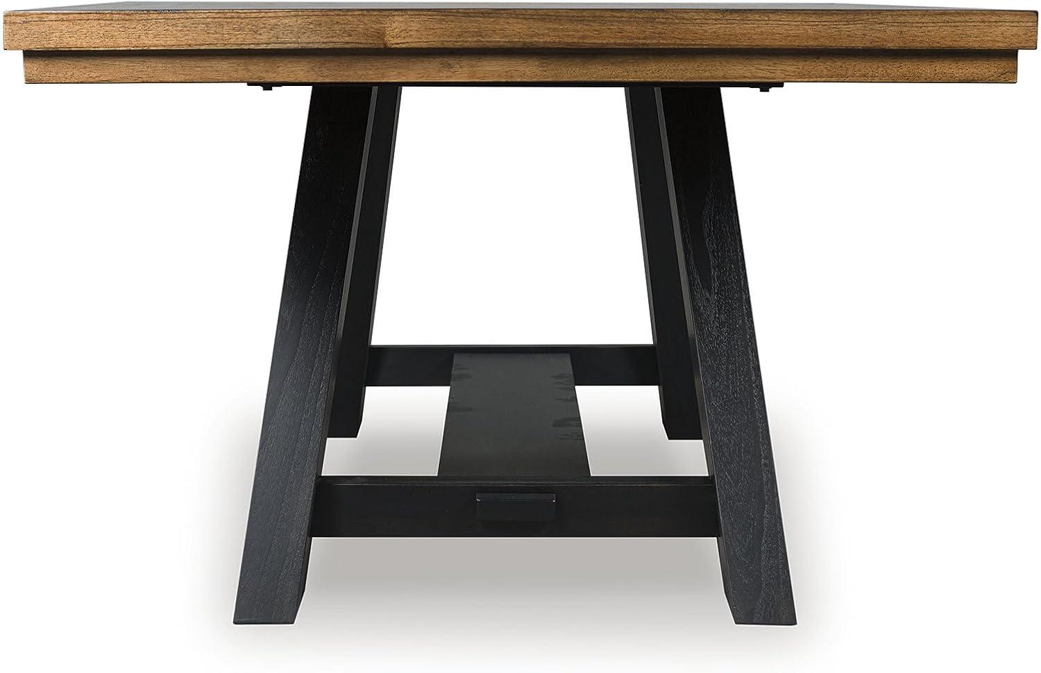 imageSignature Design by Ashley Chadworth Country Rustic Dining Extension Table with Removable Leaf Brown ampamp Black