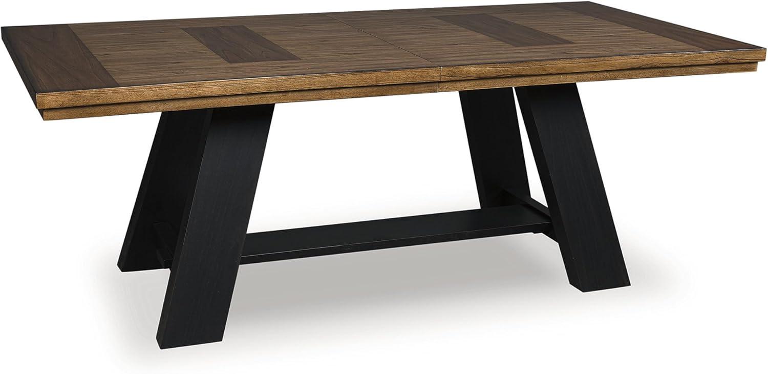 imageSignature Design by Ashley Chadworth Country Rustic Dining Extension Table with Removable Leaf Brown ampamp Black