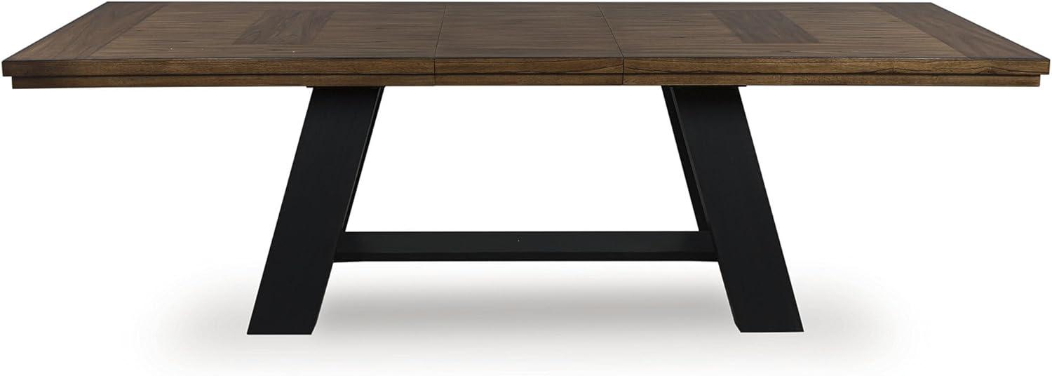 imageSignature Design by Ashley Chadworth Country Rustic Dining Extension Table with Removable Leaf Brown ampamp Black