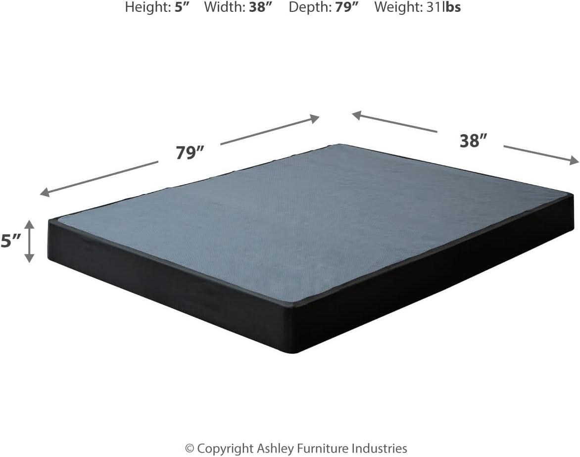 imageSignature Design by Ashley Low Profile Ready to Assemble Metal Foundation Queen BlackTwin XL