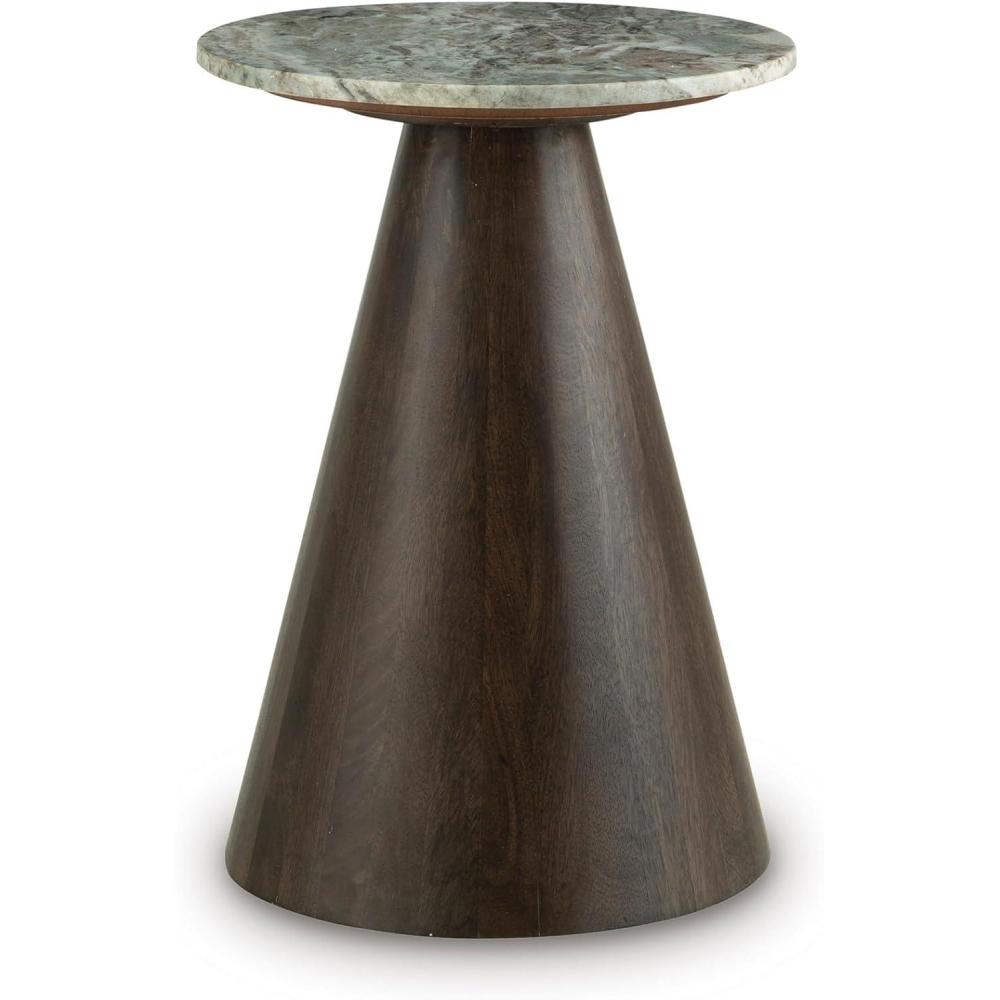 imageSignature Design by Ashley Waltnor Casual Accent Table with Marble Top Gray amp Dark Brown