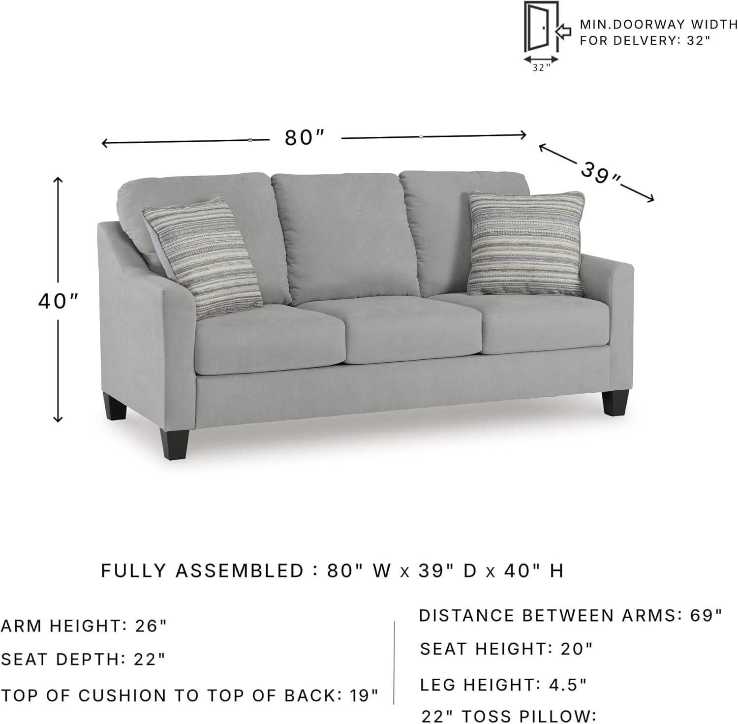 imageSignature Design by Ashley Adlai Casual 2in1 Queen Sofa Sleeper with Folding Memory Foam Mattress and 2 Toss Pillows Light GraySofa