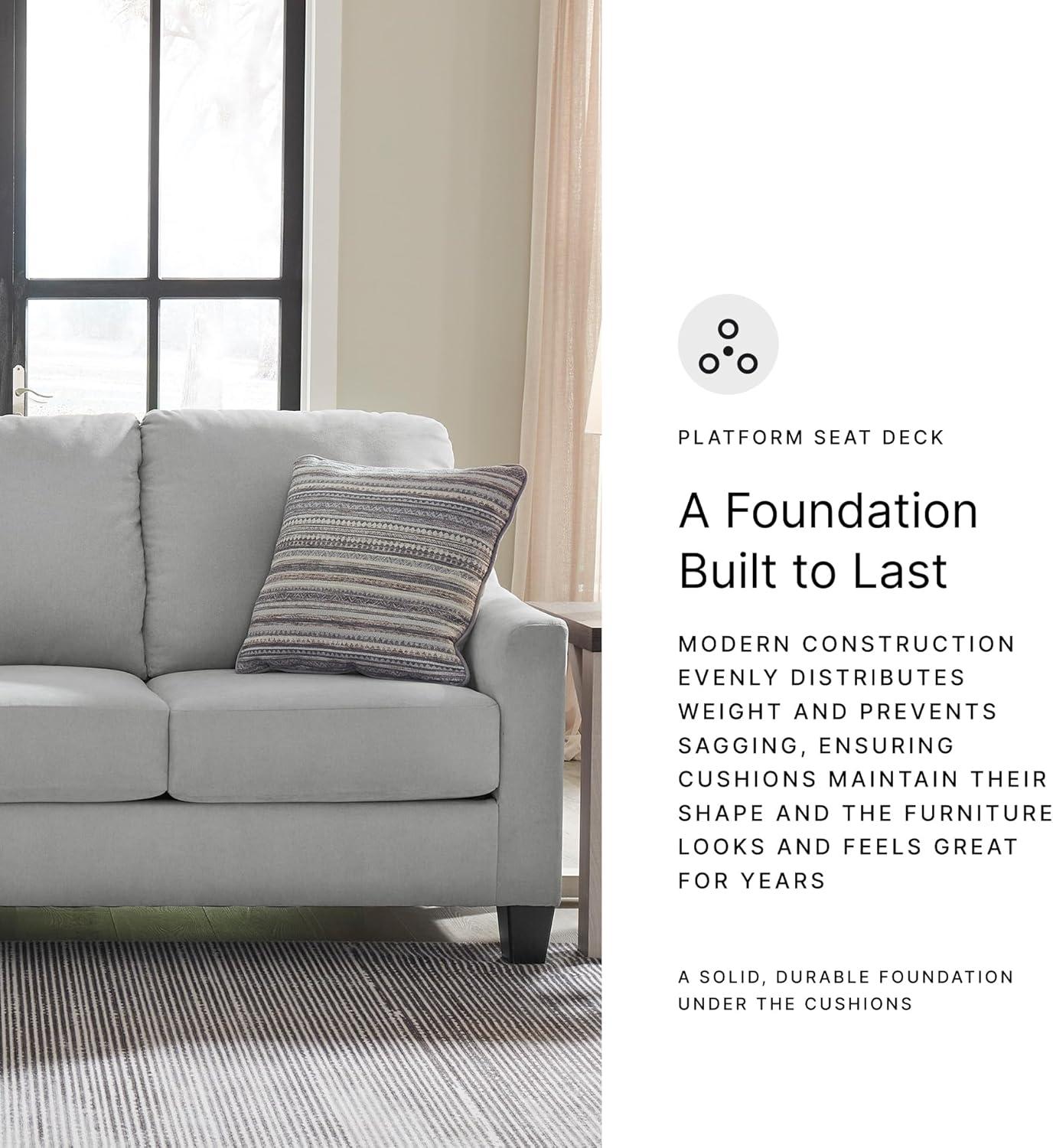 imageSignature Design by Ashley Adlai Casual 2in1 Queen Sofa Sleeper with Folding Memory Foam Mattress and 2 Toss Pillows Light GraySofa