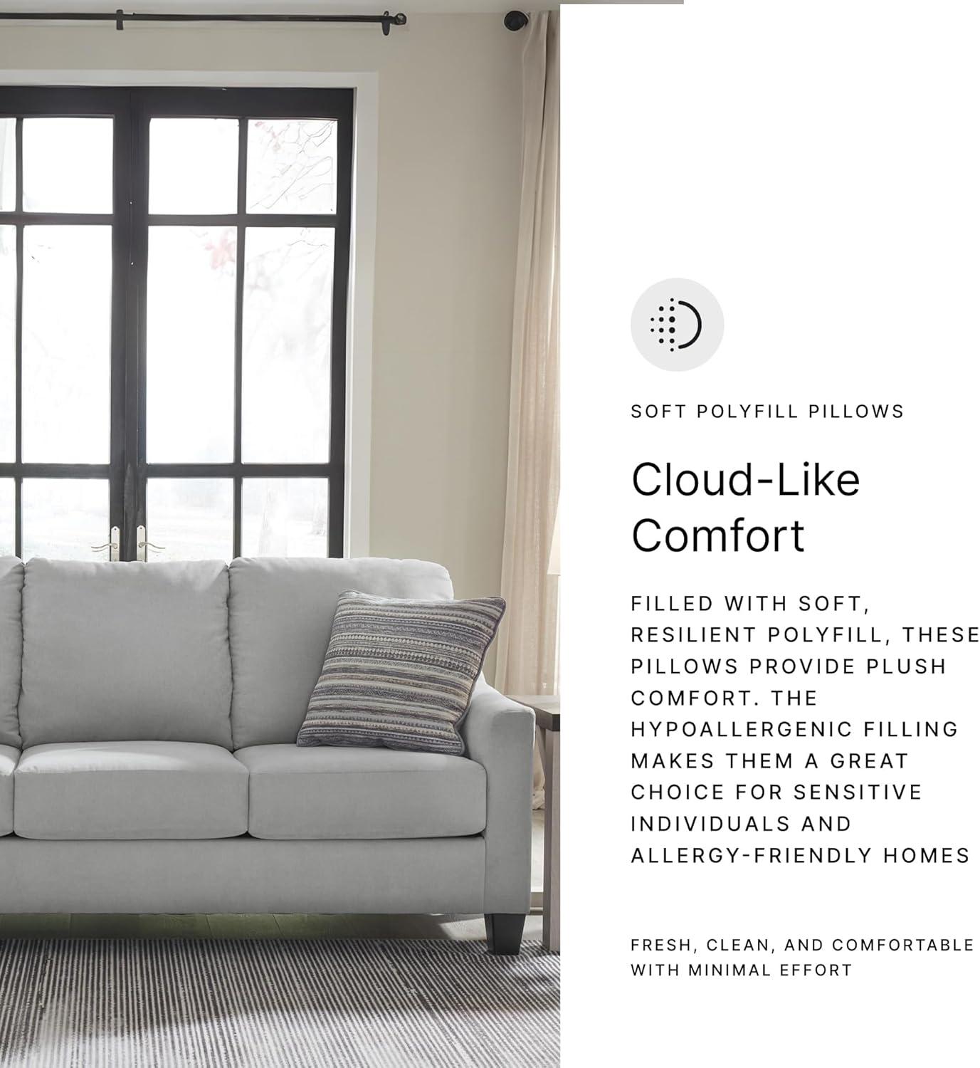 imageSignature Design by Ashley Adlai Casual 2in1 Queen Sofa Sleeper with Folding Memory Foam Mattress and 2 Toss Pillows Light GraySofa