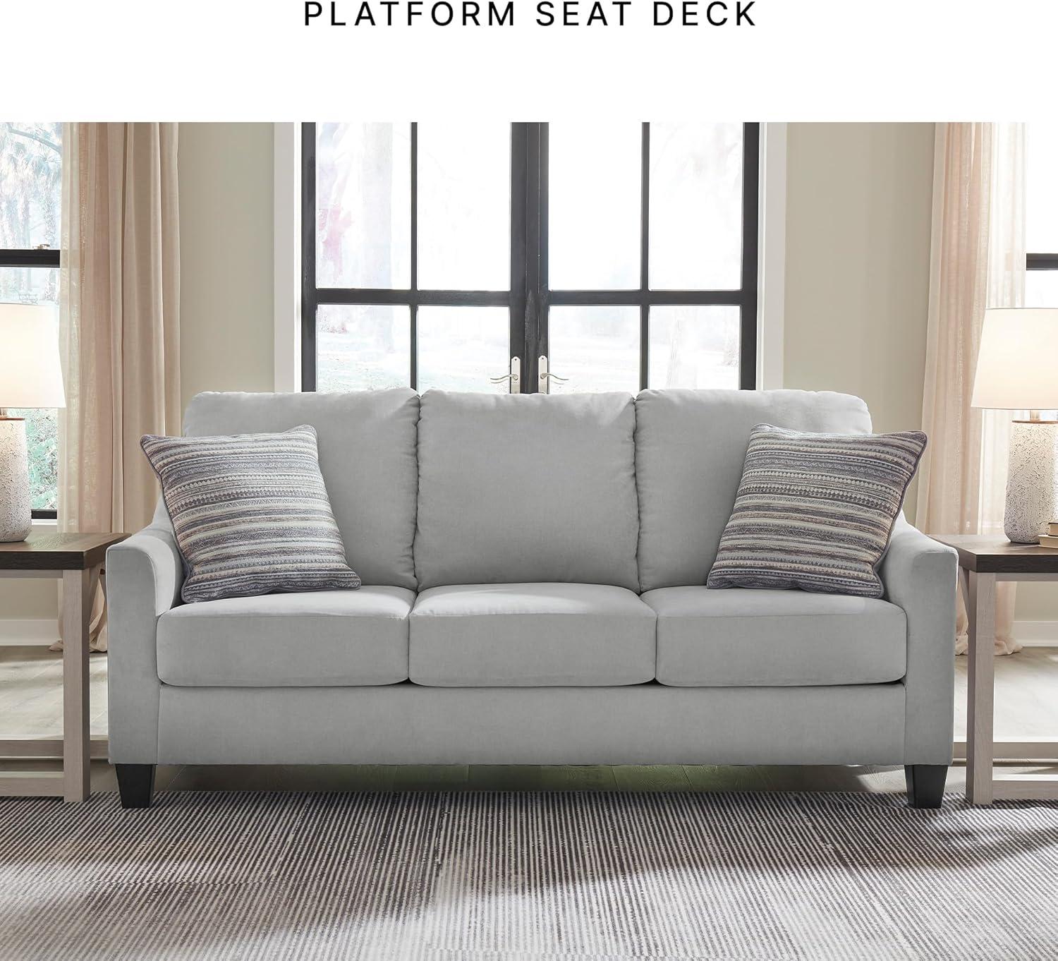 imageSignature Design by Ashley Adlai Casual 2in1 Queen Sofa Sleeper with Folding Memory Foam Mattress and 2 Toss Pillows Light GraySofa
