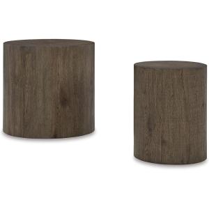 Signature Design by Ashley Cammund Farmhouse Accent Table, Set of 2, Dark Brown