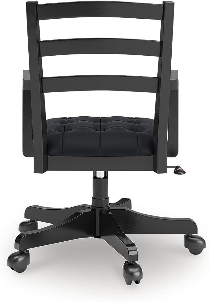 imageSignature Design by Ashley Robbinsdale Casual Home Office Desk Chair Adjustable Height Foam Cushion Wood 2538 W x 25 D x 3713 H Antique WhiteBlack
