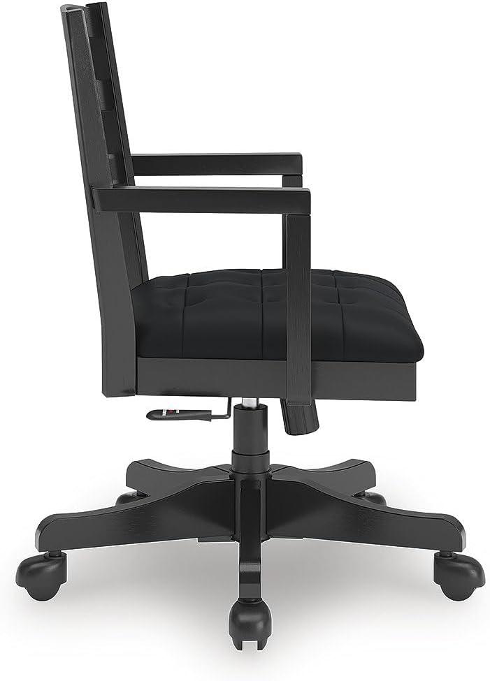 imageSignature Design by Ashley Robbinsdale Casual Home Office Desk Chair Adjustable Height Foam Cushion Wood 2538 W x 25 D x 3713 H Antique WhiteBlack