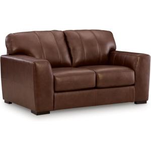 Signature Design by Ashley Creazzo Contemporary Leather Match Oversized Chair with Loose Seat Cushion, Dark Brown(Loveseat)