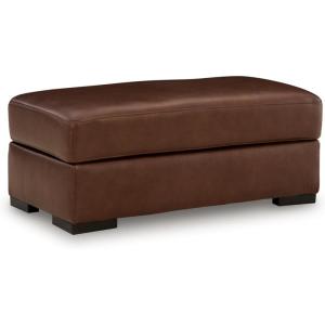 Signature Design by Ashley Creazzo Contemporary Leather Match Oversized Chair with Loose Seat Cushion, Dark Brown(Ottoman)