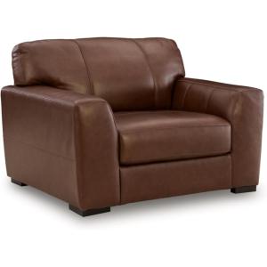 Signature Design by Ashley Creazzo Contemporary Leather Match Oversized Chair with Loose Seat Cushion, Dark Brown(Oversized Chair)