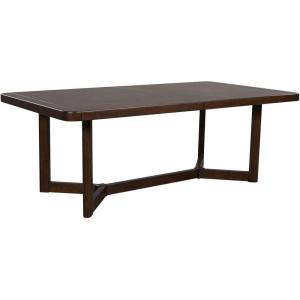 Signature Design by Ashley Kendamor Rectangular Dining Room Extension Table with Table Glide System, Seats up to 8, Wood, 108″ Wide with Leaf, Dark Brown(Dark Brown)