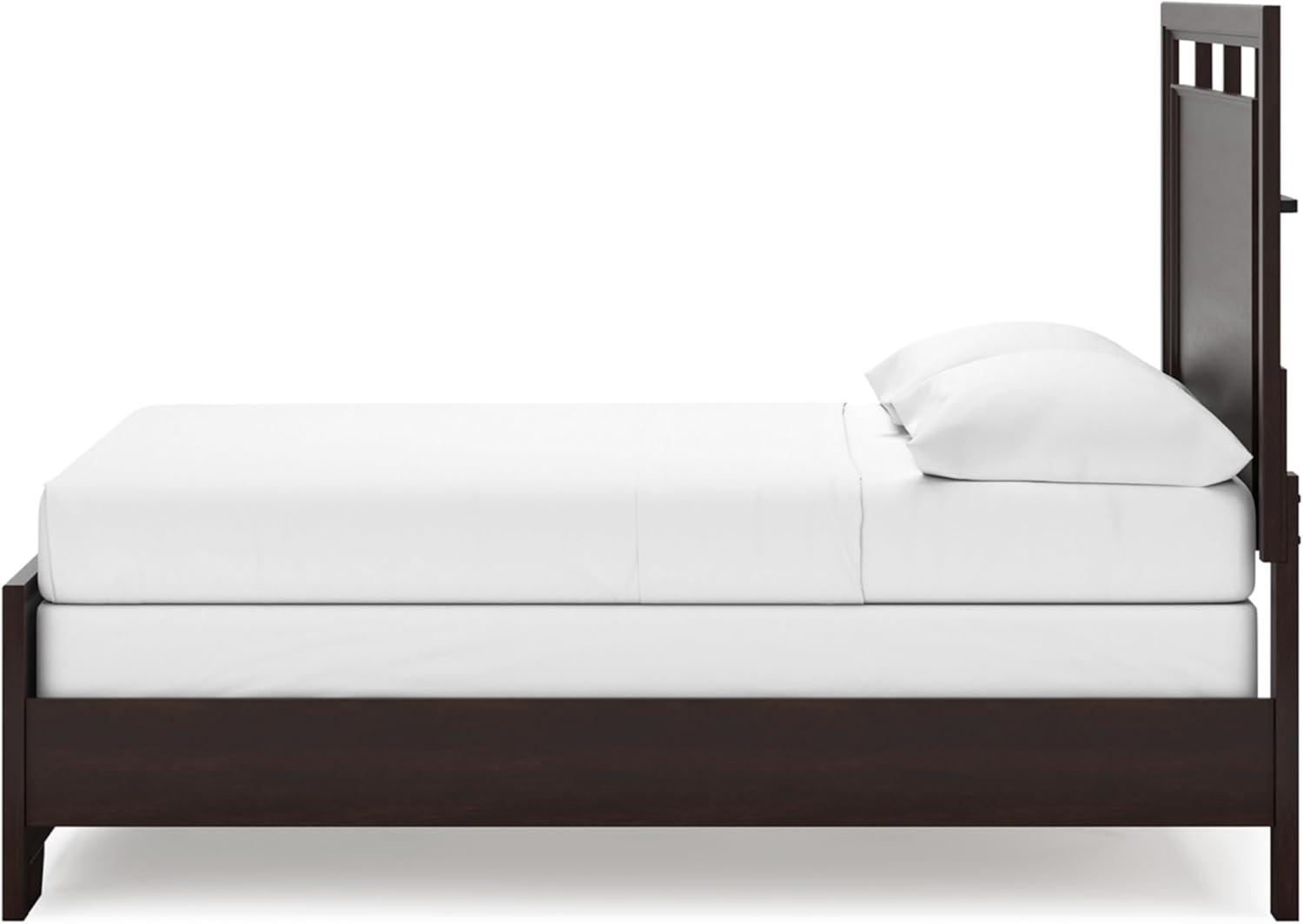imageSignature Design by Ashley Covetown Traditional California King Panel Bed Foundation or Box Spring Needed Dark BrownFull Panel Bed
