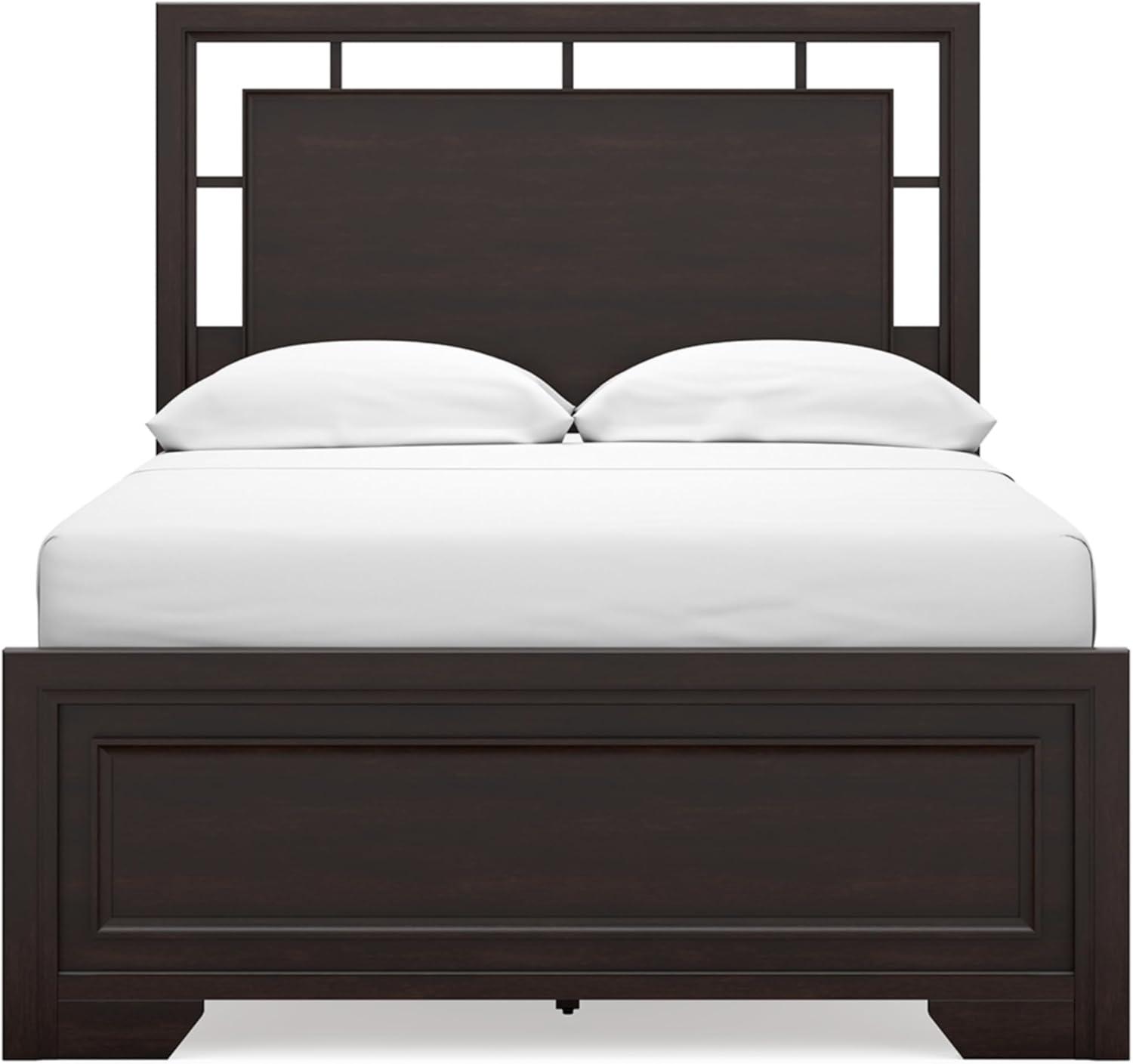 imageSignature Design by Ashley Covetown Traditional California King Panel Bed Foundation or Box Spring Needed Dark BrownFull Panel Bed