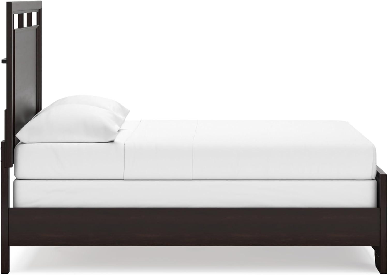 imageSignature Design by Ashley Covetown Traditional California King Panel Bed Foundation or Box Spring Needed Dark BrownFull Panel Bed
