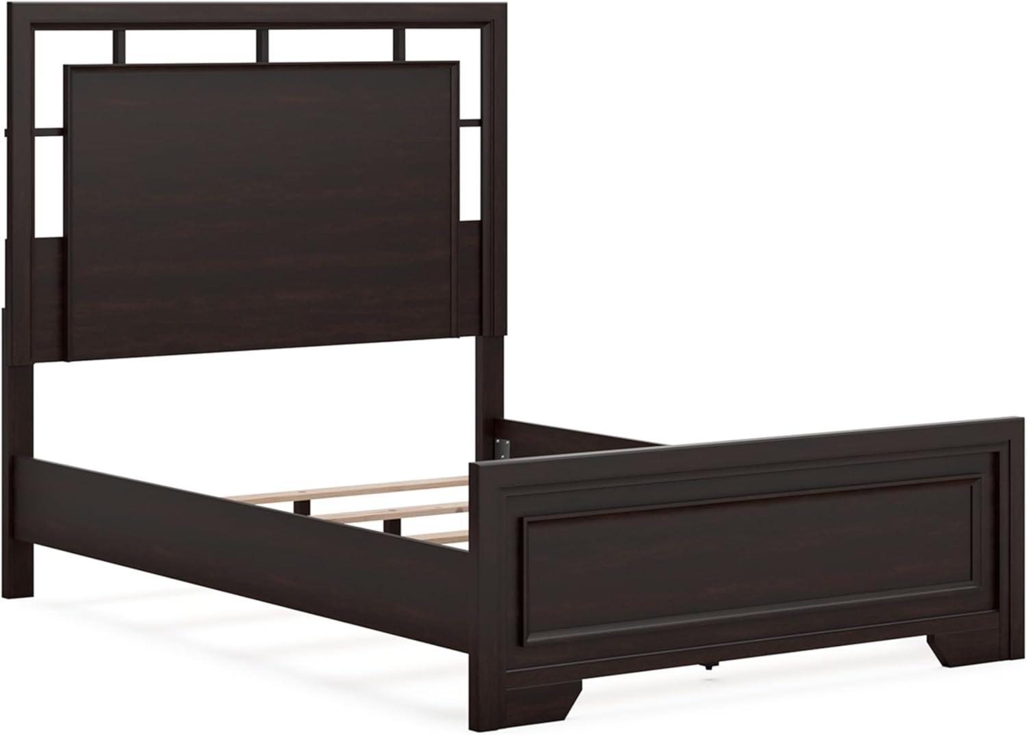 imageSignature Design by Ashley Covetown Traditional California King Panel Bed Foundation or Box Spring Needed Dark BrownFull Panel Bed