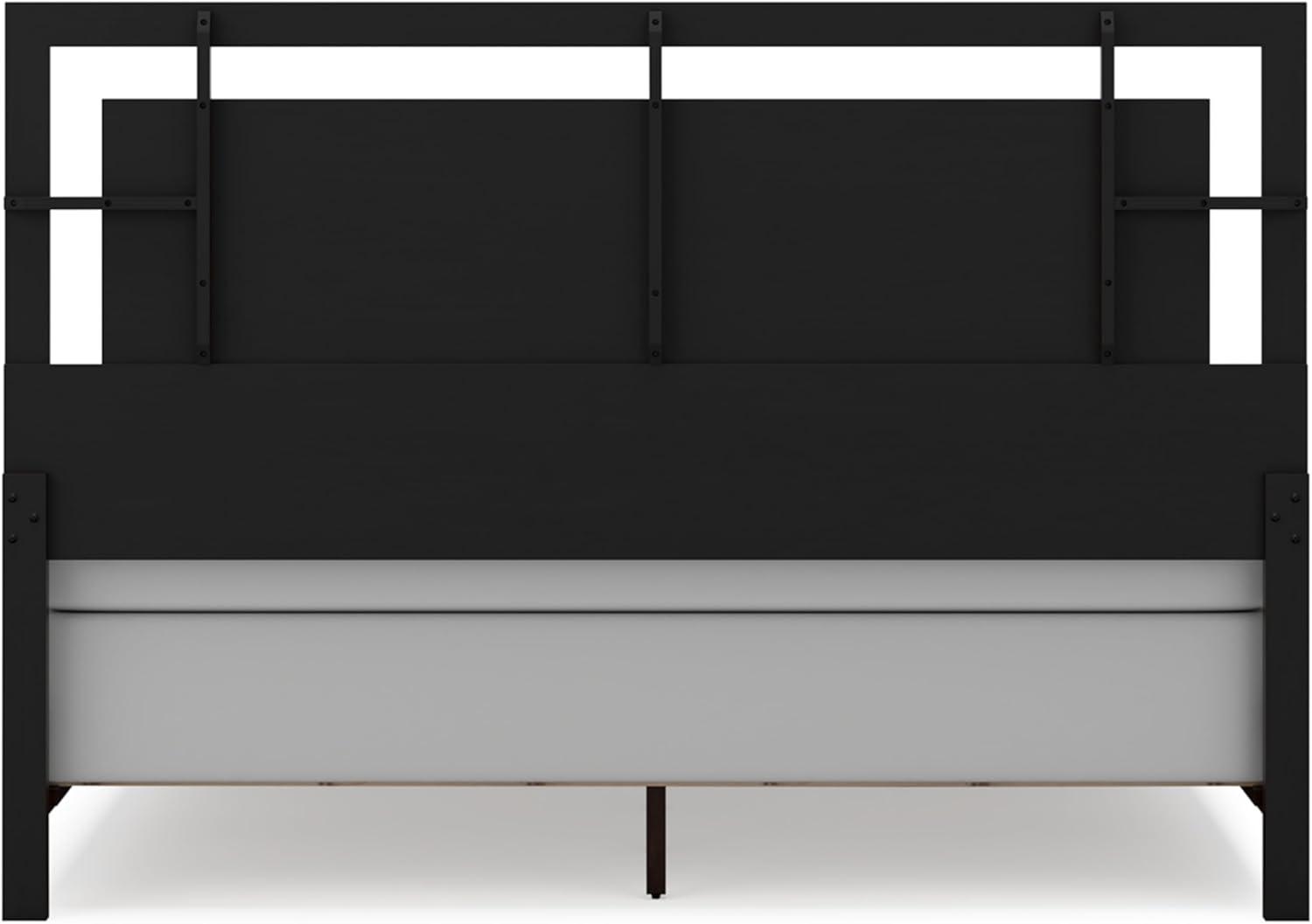 imageSignature Design by Ashley Covetown Traditional California King Panel Bed Foundation or Box Spring Needed Dark BrownKing Panel Bed