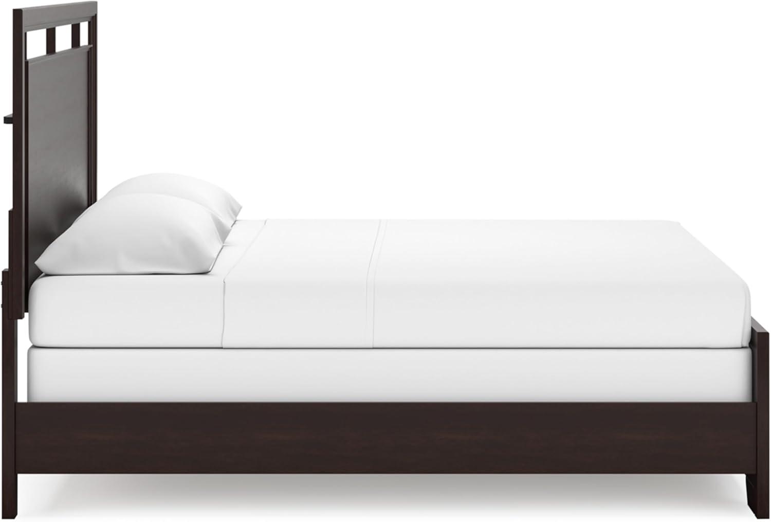 imageSignature Design by Ashley Covetown Traditional California King Panel Bed Foundation or Box Spring Needed Dark BrownKing Panel Bed