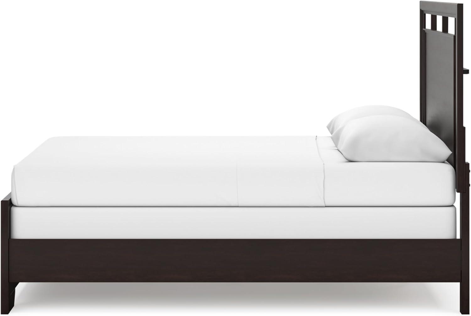 imageSignature Design by Ashley Covetown Traditional California King Panel Bed Foundation or Box Spring Needed Dark BrownQueen Panel Bed
