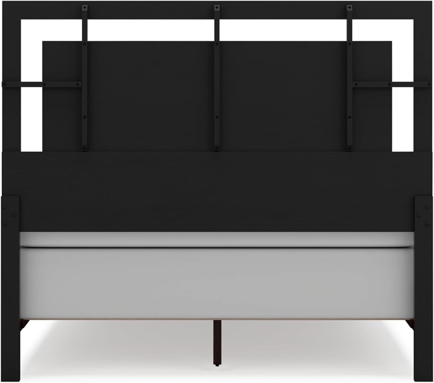 imageSignature Design by Ashley Covetown Traditional California King Panel Bed Foundation or Box Spring Needed Dark BrownQueen Panel Bed