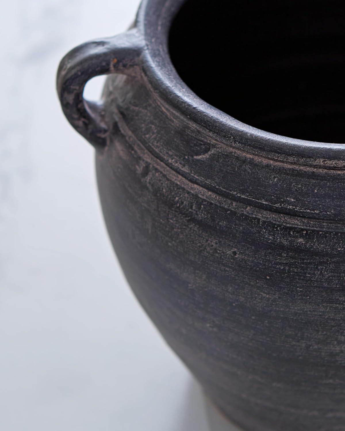 imageSignature Design by Ashley Meadie Casual Indoor Distressed Terra Cotta Vase with Wide Mouth BlackBlack