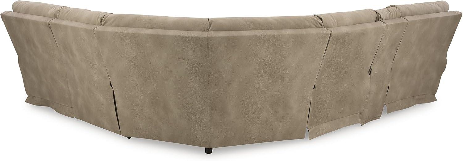 imageSignature Design by Ashley NextGen DuraPella Contemporary Faux Leather Modular Wall Hugger 3Piece Power Reclining Sectional Sofa with Adjustable Headrest and USB Ports GrayBeige