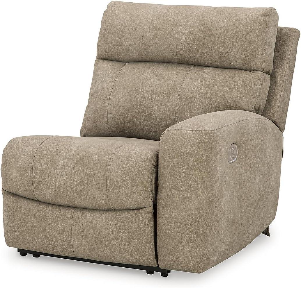 imageSignature Design by Ashley NextGen DuraPella Contemporary Faux Leather Modular Wall Hugger 3Piece Power Reclining Sectional Sofa with Adjustable Headrest and USB Ports GrayBeige