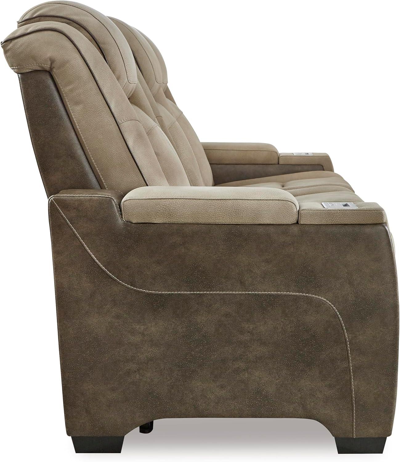 imageSignature Design by Ashley NextGen DuraPella Contemporary Faux Leather Modular Wall Hugger 3Piece Power Reclining Sectional Sofa with Adjustable Headrest and USB Ports GrayBeige