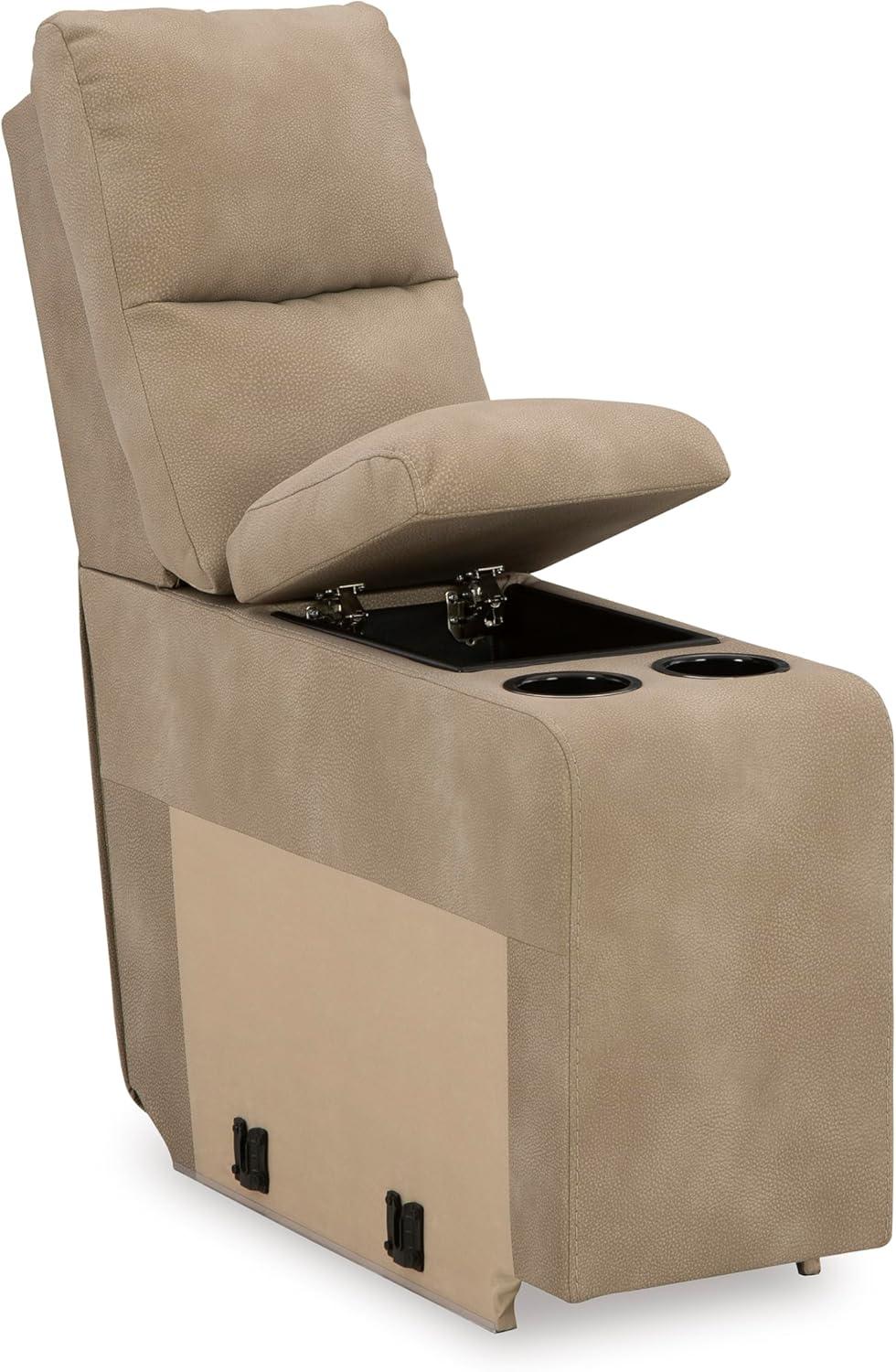 imageSignature Design by Ashley NextGen DuraPella Contemporary Faux Leather Modular Wall Hugger 3Piece Power Reclining Sectional Sofa with Adjustable Headrest and USB Ports GrayBeige