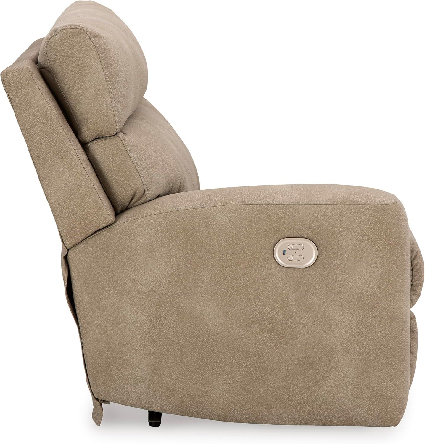 imageSignature Design by Ashley NextGen DuraPella Contemporary Faux Leather Modular Wall Hugger 3Piece Power Reclining Sectional Sofa with Adjustable Headrest and USB Ports GrayBeige