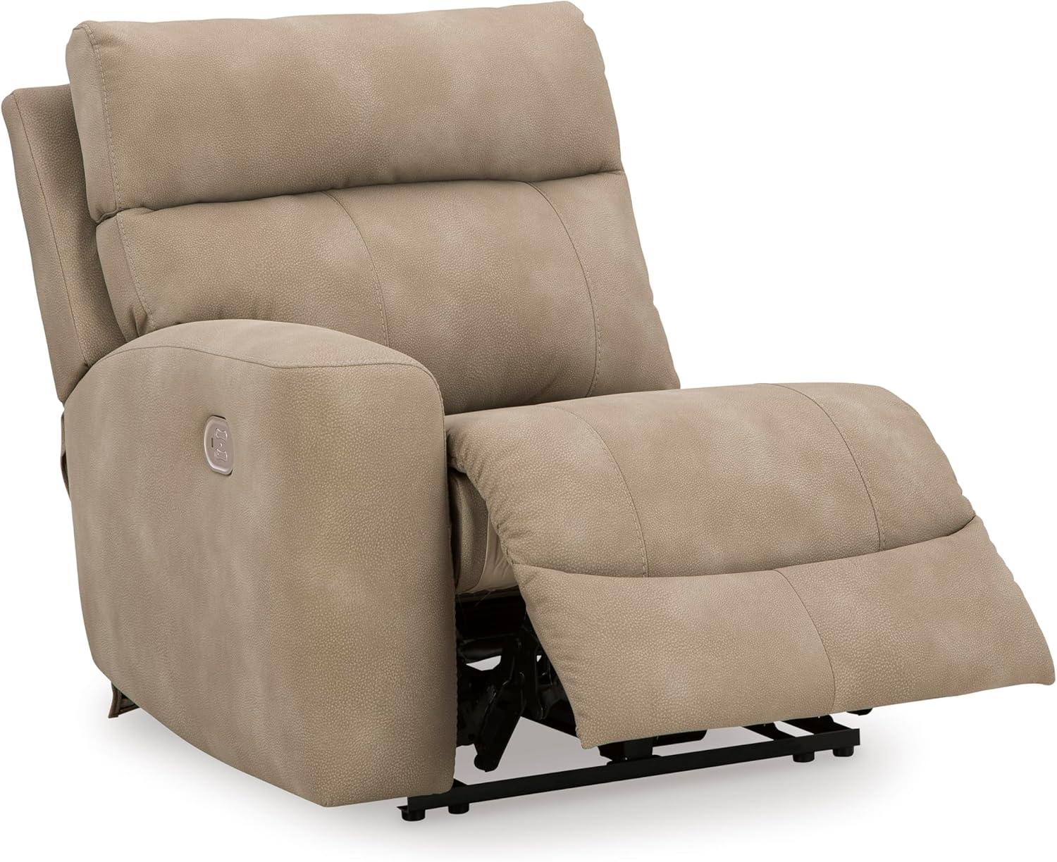 imageSignature Design by Ashley NextGen DuraPella Contemporary Faux Leather Modular Wall Hugger 3Piece Power Reclining Sectional Sofa with Adjustable Headrest and USB Ports GrayBeige