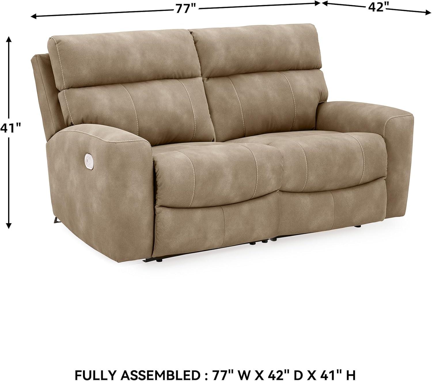 imageSignature Design by Ashley NextGen DuraPella Contemporary Faux Leather Modular Wall Hugger 3Piece Power Reclining Sectional Sofa with Adjustable Headrest and USB Ports GrayBeige