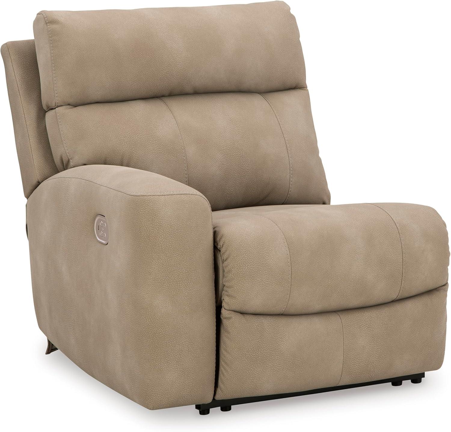 imageSignature Design by Ashley NextGen DuraPella Contemporary Faux Leather Modular Wall Hugger 3Piece Power Reclining Sectional Sofa with Adjustable Headrest and USB Ports GrayBeige
