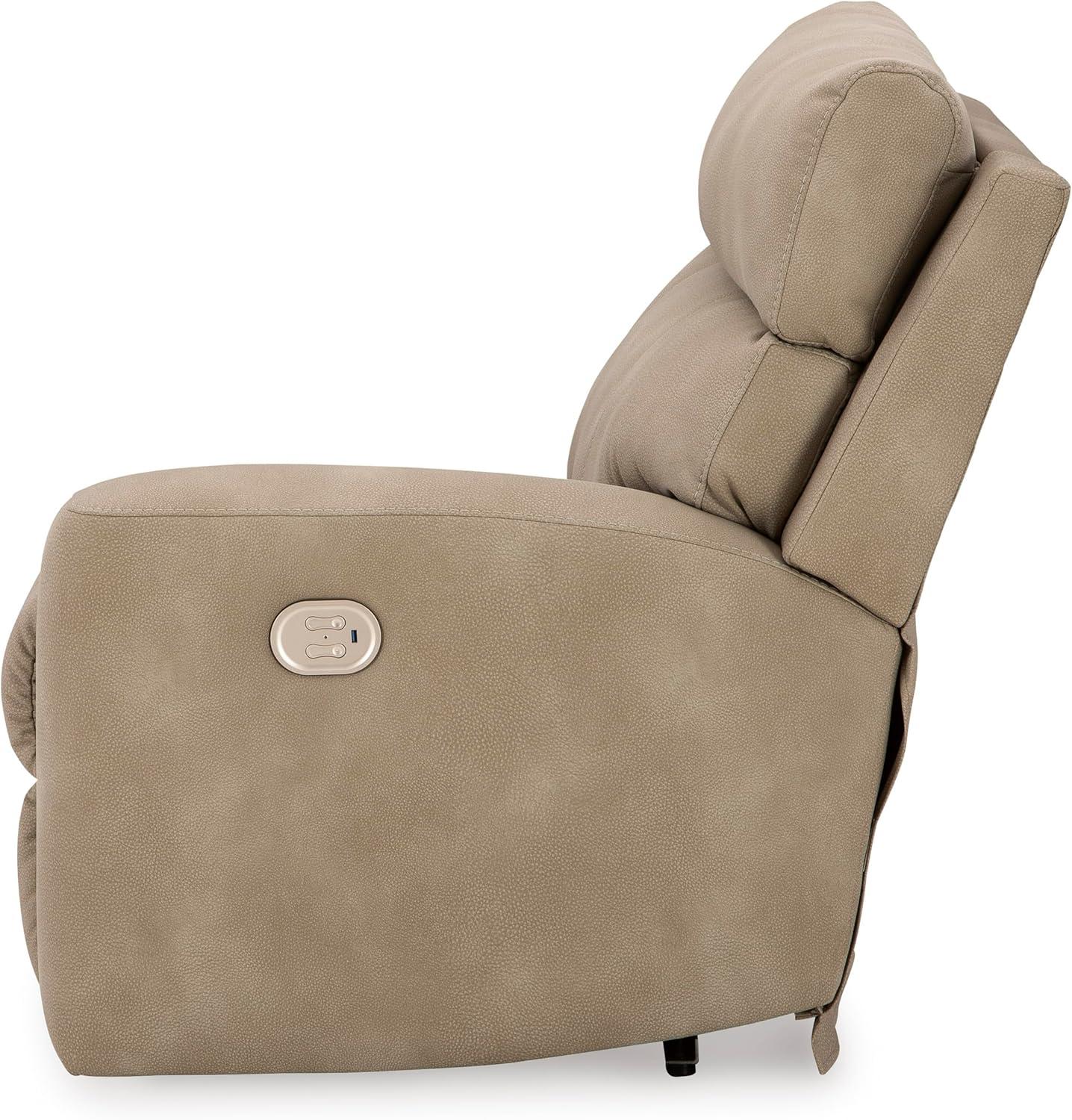 imageSignature Design by Ashley NextGen DuraPella Contemporary Faux Leather Modular Wall Hugger 3Piece Power Reclining Sectional Sofa with Adjustable Headrest and USB Ports GrayBeige