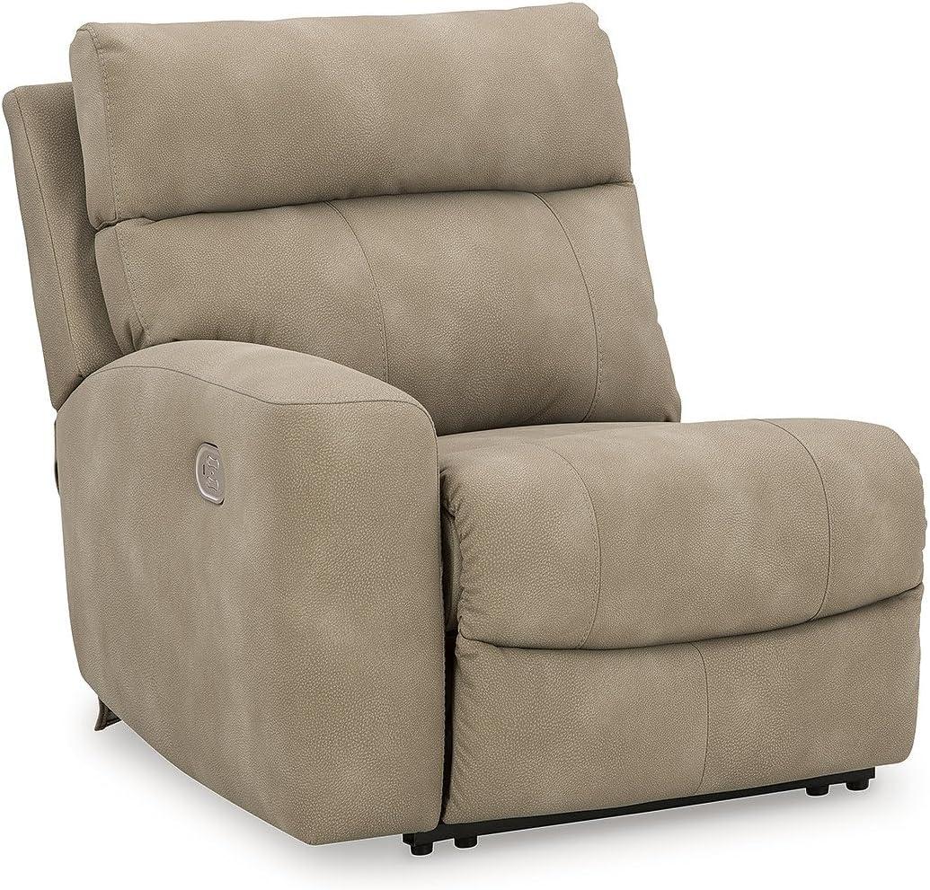 imageSignature Design by Ashley NextGen DuraPella Contemporary Faux Leather Modular Wall Hugger 3Piece Power Reclining Sectional Sofa with Adjustable Headrest and USB Ports GrayBeige