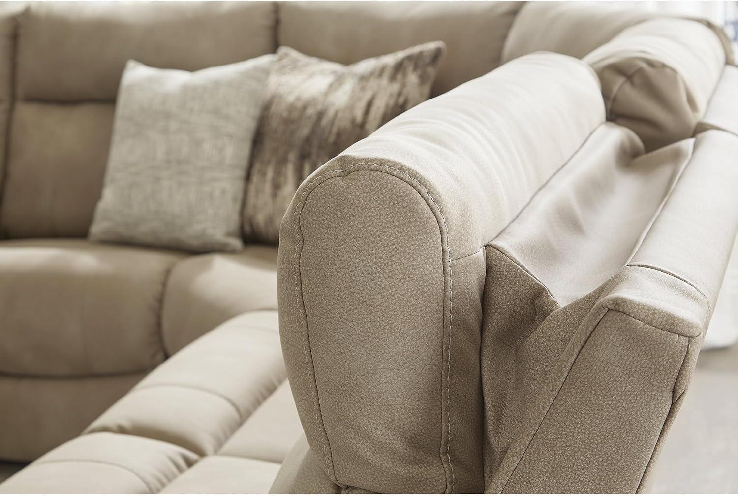 imageSignature Design by Ashley NextGen DuraPella Contemporary Faux Leather Modular Wall Hugger 3Piece Power Reclining Sectional Sofa with Adjustable Headrest and USB Ports GrayBeige
