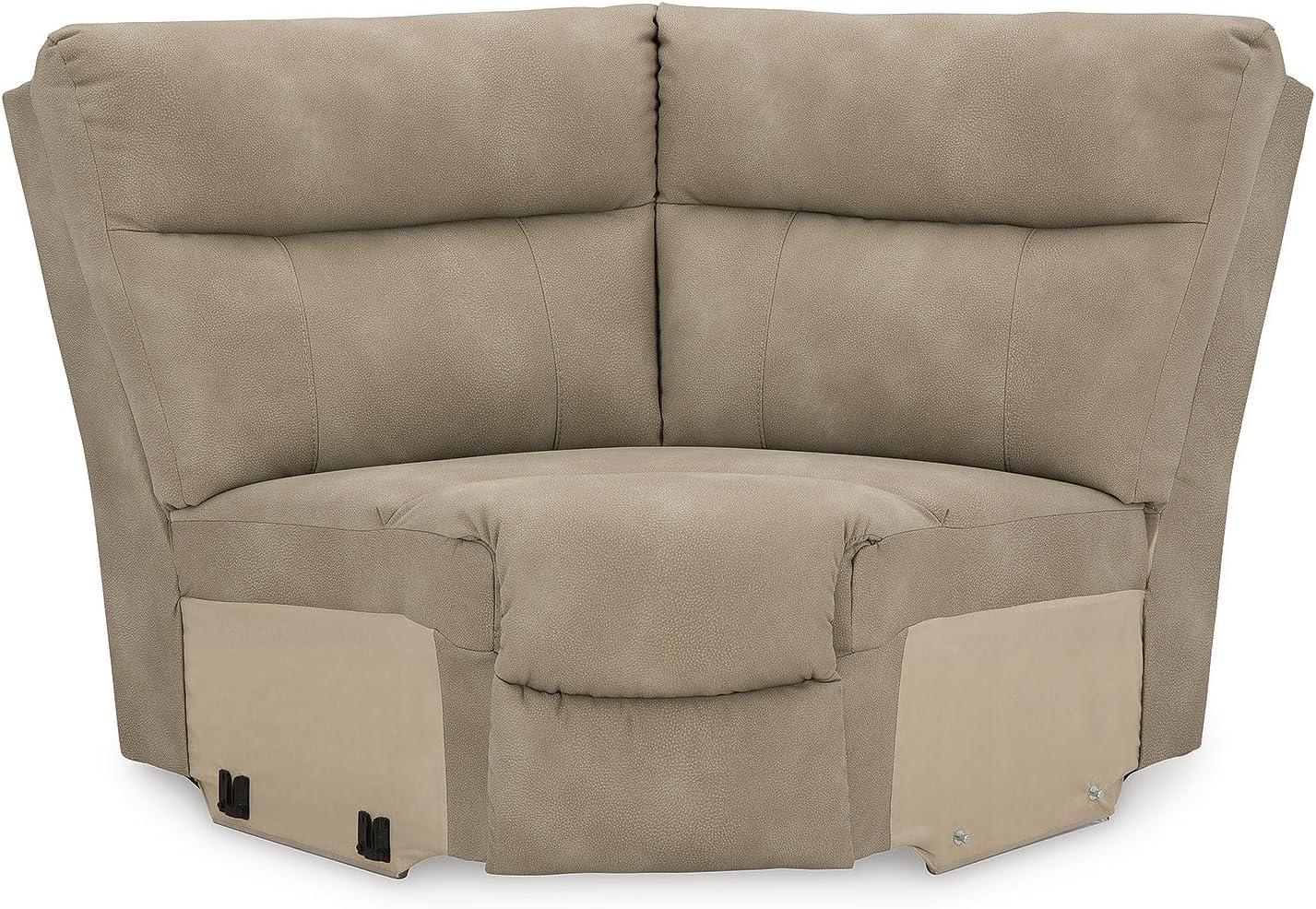 imageSignature Design by Ashley NextGen DuraPella Contemporary Faux Leather Modular Wall Hugger 3Piece Power Reclining Sectional Sofa with Adjustable Headrest and USB Ports GrayBeige