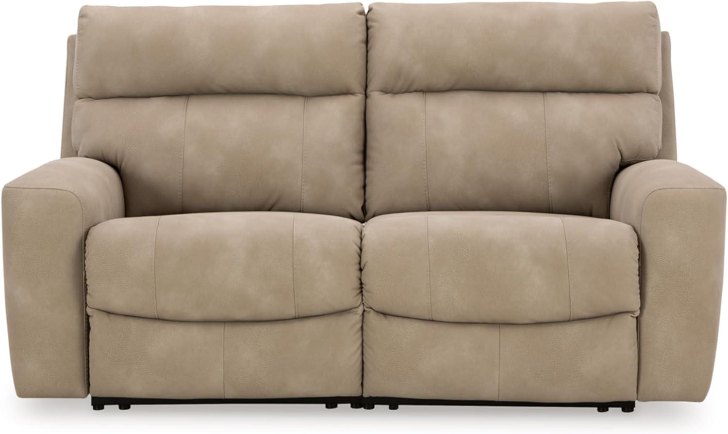 imageSignature Design by Ashley NextGen DuraPella Contemporary Faux Leather Modular Wall Hugger 3Piece Power Reclining Sectional Sofa with Adjustable Headrest and USB Ports GrayBeige