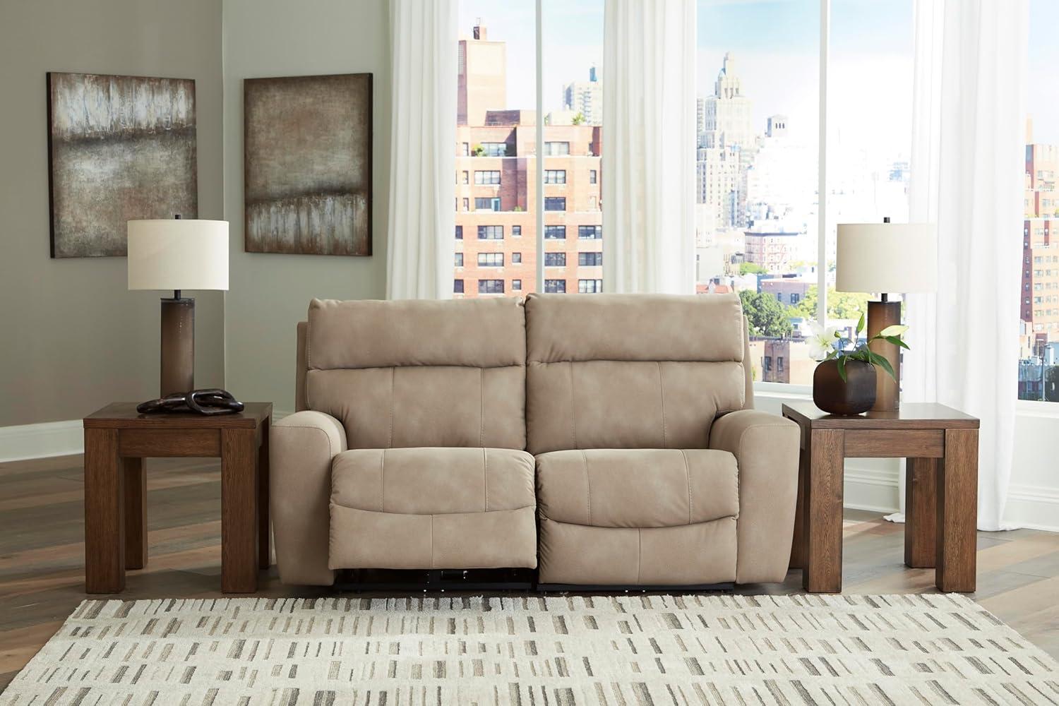 imageSignature Design by Ashley NextGen DuraPella Contemporary Faux Leather Modular Wall Hugger 3Piece Power Reclining Sectional Sofa with Adjustable Headrest and USB Ports GrayBeige