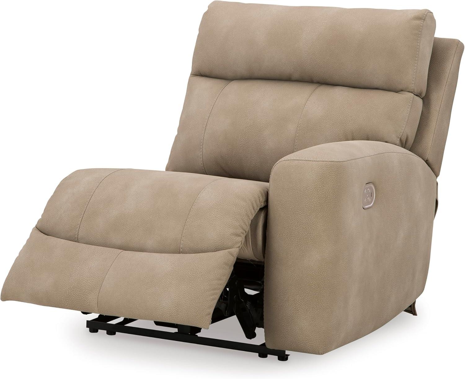 imageSignature Design by Ashley NextGen DuraPella Contemporary Faux Leather Modular Wall Hugger 3Piece Power Reclining Sectional Sofa with Adjustable Headrest and USB Ports GrayBeige