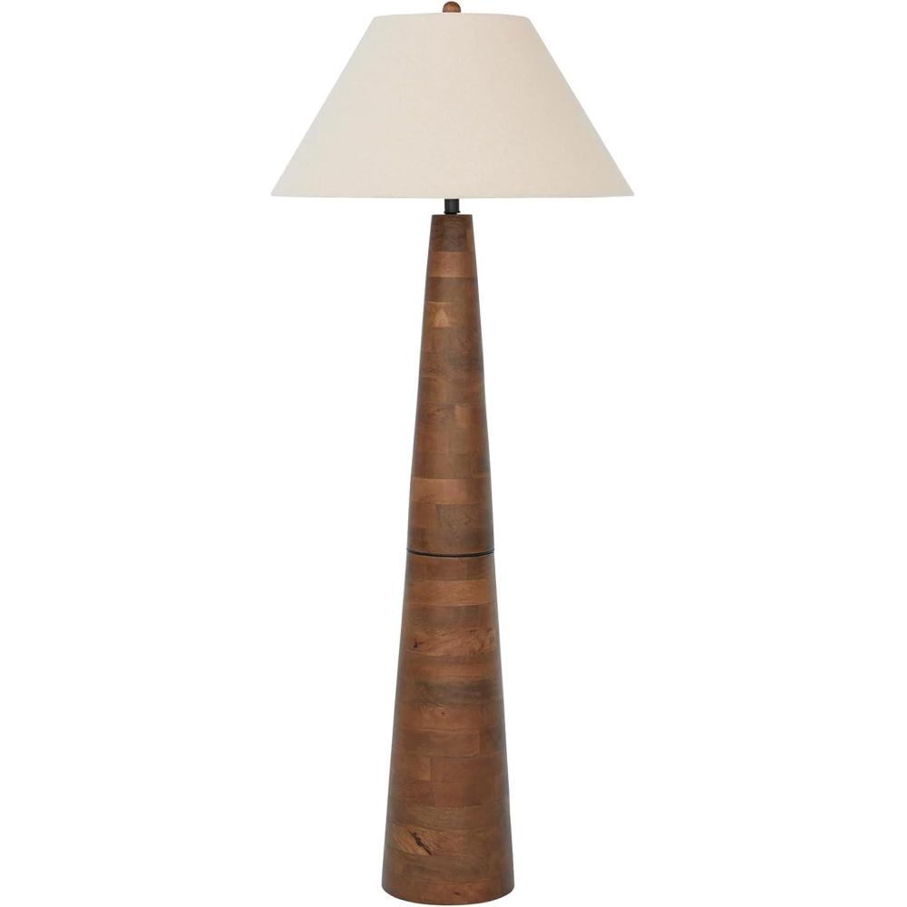 imageSignature Design by Ashley Danset Contemporary Wood Floor Lamp with 3Way Switch Light Brown